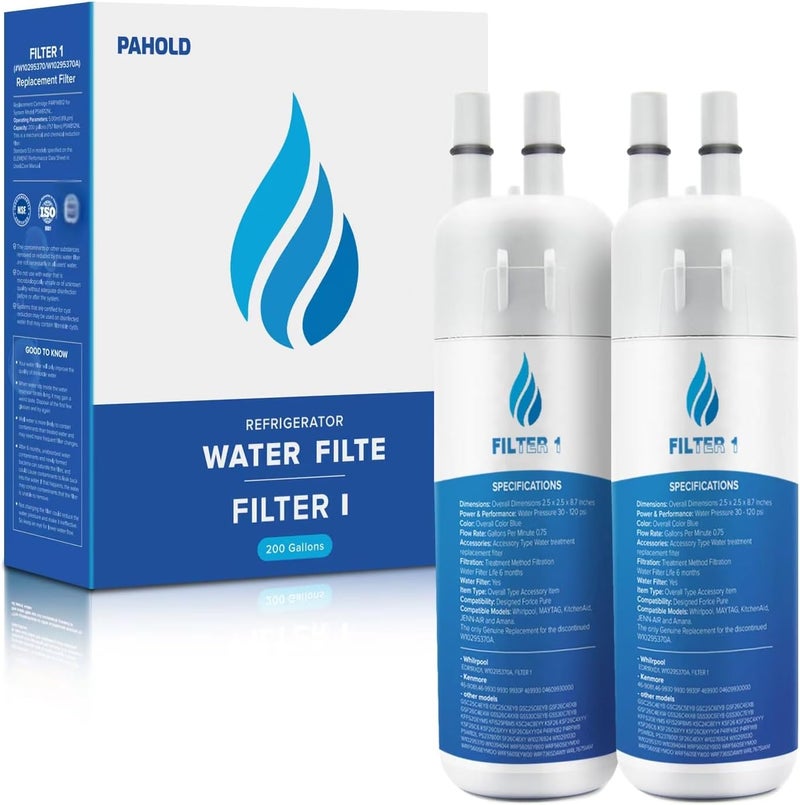 PAHOLD EDR1RXD1 Replacement for Whirlpool® EDR1RXD1, W10295370A, Everydrop® Filter 1, WHR1RXD1, P8RFWB2L, P8WB2L, P4RFWB, 46-9930, 46-9081 (2 Pack) - Image 1